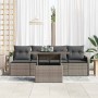 Conjunto de sofá de jardín 5 pcs Gris Rattan de Poliéster en Sofás de exterior | Comprar online en Foru.es