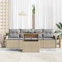 Conjunto de sofá de jardín 5 pcs Beige Rattan de Poliéster en Sofás de exterior | Comprar online en Foru.es