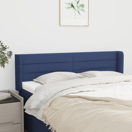 Cabecero de tela azul 147x16x78/88 cm de vidaXL, Cabeceros y pies de cama - Ref: Foro24-3118912, Precio: 69,25 €, Descuento: %