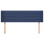 Cabecero de tela azul 147x16x78/88 cm de vidaXL, Cabeceros y pies de cama - Ref: Foro24-3118912, Precio: 69,25 €, Descuento: %