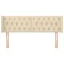 Cream fabric headboard 163x16x78/88 cm by vidaXL, Headboards and footboards - Ref: Foro24-3119115, Price: 86,68 €, Discount: %