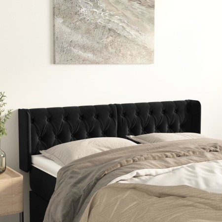 Cabecero de terciopelo negro 163x16x78/88 cm de vidaXL, Cabeceros y pies de cama - Ref: Foro24-3119160, Precio: 94,62 €, Desc...