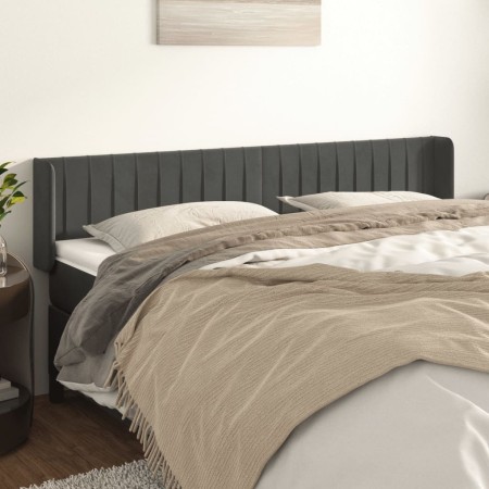 Cabecero de terciopelo gris oscuro 163x16x78/88 cm de vidaXL, Cabeceros y pies de cama - Ref: Foro24-3119061, Precio: 74,92 €...