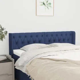 Cabecero de tela azul 163x16x78/88 cm de vidaXL, Cabeceros y pies de cama - Ref: Foro24-3119116, Precio: 80,37 €, Descuento: %