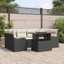 Conjunto de sofá de jardín 7 pcs Negro Rattan de Poliéster en Sofás de exterior | Comprar online en Foru.es