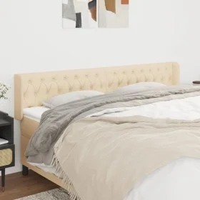 Cream fabric headboard 203x16x78/88 cm by vidaXL, Headboards and footboards - Ref: Foro24-3119131, Price: 86,07 €, Discount: %