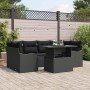 Conjunto de sofá de jardín 7 pcs Negro Rattan de Poliéster en Sofás de exterior | Comprar online en Foru.es