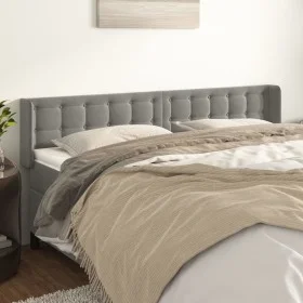 Cabecero de terciopelo gris claro 163x16x78/88 cm de vidaXL, Cabeceros y pies de cama - Ref: Foro24-3119256, Precio: 80,13 €,...