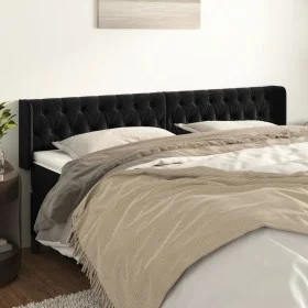 Kopfteil aus schwarzem Samt, 203 x 16 x 78/88 cm von vidaXL, Kopf- und Fußteile - Ref: Foro24-3119172, Preis: 89,29 €, Rabatt: %