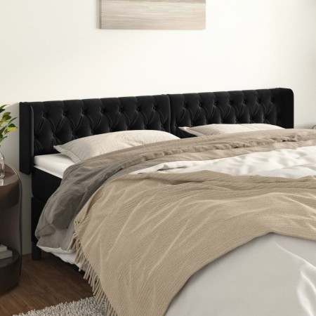 Cabecero de terciopelo negro 203x16x78/88 cm de vidaXL, Cabeceros y pies de cama - Ref: Foro24-3119172, Precio: 94,67 €, Desc...
