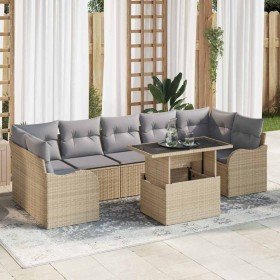 Conjunto de sofá de jardín con cojín 8 pcs Beige Poliratán en Sofás de exterior | Comprar online en Foru.es
