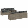 Conjunto de sofá de jardín con cojín 9 pcs Gris Poliratán en Sofás de exterior | Comprar online en Foru.es