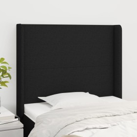 Cabecero con orejas de tela negro 83x16x118/128 cm de vidaXL, Cabeceros y pies de cama - Ref: Foro24-3119276, Precio: 74,37 €...
