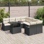 Conjunto de sofá de jardín 9 pcs Negro Rattan de Poliéster en Sofás de exterior | Comprar online en Foru.es