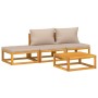 Set muebles de jardín 4 pzas madera maciza y cojines gris taupé de vidaXL, Conjuntos de jardín - Ref: Foro24-3155272, Precio:...