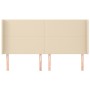 Cabecero con orejas de tela color crema 163x16x118/128 cm de vidaXL, Cabeceros y pies de cama - Ref: Foro24-3119311, Precio: ...