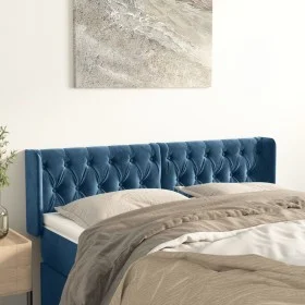 Dark blue velvet headboard 163x16x78/88 cm by vidaXL, Headboards and footboards - Ref: Foro24-3119162, Price: 91,50 €, Discou...