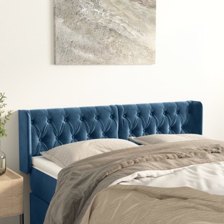 Cabecero de terciopelo azul oscuro 163x16x78/88 cm de vidaXL, Cabeceros y pies de cama - Ref: Foro24-3119162, Precio: 83,79 €...