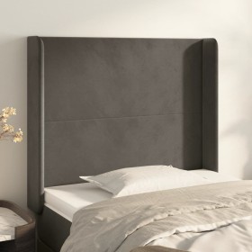 Cabecero con orejas de terciopelo gris oscuro 83x16x118/128 cm de vidaXL, Cabeceros y pies de cama - Ref: Foro24-3119331, Pre...