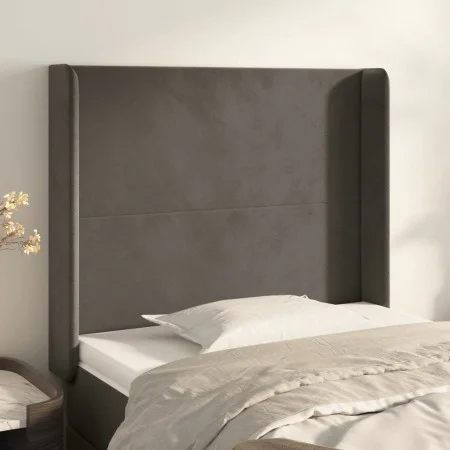 Cabecero con orejas de terciopelo gris oscuro 83x16x118/128 cm de vidaXL, Cabeceros y pies de cama - Ref: Foro24-3119331, Pre...