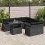 Conjunto de sofá de jardín 9 pcs Negro Rattan de Poliéster en Sofás de exterior | Comprar online en Foru.es