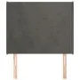 Cabecero con orejas de terciopelo gris oscuro 83x16x118/128 cm de vidaXL, Cabeceros y pies de cama - Ref: Foro24-3119331, Pre...