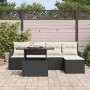 Conjunto de sofá de jardín 6 pcs Negro Rattan de Poliéster en Sofás de exterior | Comprar online en Foru.es