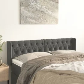 Kopfteil aus dunkelgrauem Samt, 163 x 16 x 78/88 cm von vidaXL, Kopf- und Fußteile - Ref: Foro24-3119159, Preis: 92,48 €, Rab...