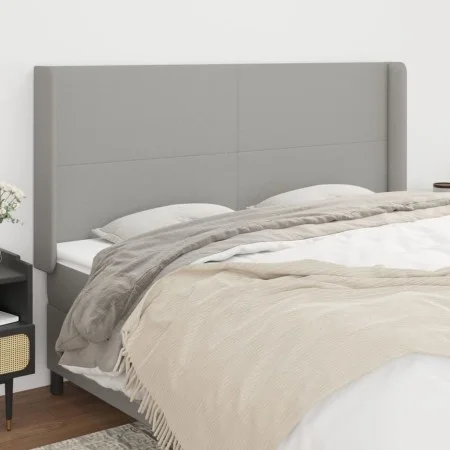 Headboard with light gray fabric ears 163x16x118/128 cm by vidaXL, Headboards and footboards - Ref: Foro24-3119306, Price: 10...