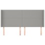 Cabecero con orejas de tela gris claro 163x16x118/128 cm de vidaXL, Cabeceros y pies de cama - Ref: Foro24-3119306, Precio: 1...