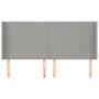 Headboard with light gray fabric ears 163x16x118/128 cm by vidaXL, Headboards and footboards - Ref: Foro24-3119306, Price: 10...