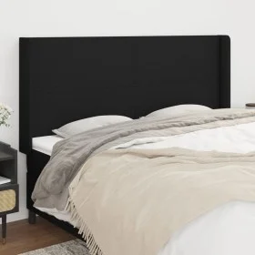 Cabecero con orejas de tela negro 163x16x118/128 cm de vidaXL, Cabeceros y pies de cama - Ref: Foro24-3119308, Precio: 118,60...