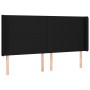 Cabecero con orejas de tela negro 163x16x118/128 cm de vidaXL, Cabeceros y pies de cama - Ref: Foro24-3119308, Precio: 121,48...