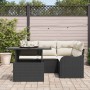 Conjunto de sofá de jardín 5 pcs Negro Rattan de Poliéster en Sofás de exterior | Comprar online en Foru.es