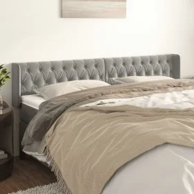Light gray velvet headboard 183x16x78/88 cm by vidaXL, Headboards and footboards - Ref: Foro24-3119164, Price: 83,84 €, Disco...