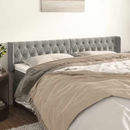Cabecero de terciopelo gris claro 183x16x78/88 cm de vidaXL, Cabeceros y pies de cama - Ref: Foro24-3119164, Precio: 87,06 €,...