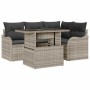 Conjunto de sofá de jardín 5 pcs Gris Claro Rattan de Poliéster en Sofás de exterior | Comprar online en Foru.es