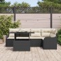 Conjunto de sofá de jardín 6 pcs Negro Rattan de Poliéster en Sofás de exterior | Comprar online en Foru.es