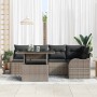 Conjunto de sofá de jardín 6 pcs Gris Rattan de Poliéster en Sofás de exterior | Comprar online en Foru.es