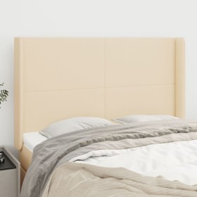Cabecero con orejas de tela color crema 147x16x118/128 cm de vidaXL, Cabeceros y pies de cama - Ref: Foro24-3119303, Precio: ...