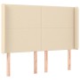 Cabecero con orejas de tela color crema 147x16x118/128 cm de vidaXL, Cabeceros y pies de cama - Ref: Foro24-3119303, Precio: ...