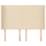 Cabecero con orejas de tela color crema 147x16x118/128 cm de vidaXL, Cabeceros y pies de cama - Ref: Foro24-3119303, Precio: ...