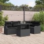 Conjunto de sofá de jardín 6 pcs Negro Rattan de Poliéster en Sofás de exterior | Comprar online en Foru.es