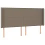 Cabecero con orejas de tela gris taupe 203x16x118/128 cm de vidaXL, Cabeceros y pies de cama - Ref: Foro24-3119326, Precio: 1...