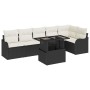 Conjunto de sofá de jardín 7 pcs Negro Rattan de Poliéster en Sofás de exterior | Comprar online en Foru.es
