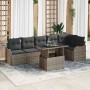 Conjunto de sofá de jardín 7 pcs Gris Rattan de Poliéster en Sofás de exterior | Comprar online en Foru.es