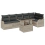 Conjunto de sofá de jardín 7 pcs Gris Claro Rattan de Poliéster en Sofás de exterior | Comprar online en Foru.es