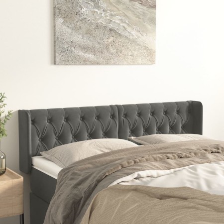 Cabecero de terciopelo gris oscuro 147x16x78/88 cm de vidaXL, Cabeceros y pies de cama - Ref: Foro24-3119153, Precio: 82,84 €...