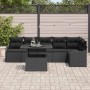 Conjunto de sofá de jardín 7 pcs Negro Rattan de Poliéster en Sofás de exterior | Comprar online en Foru.es