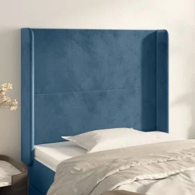 Cabecero con orejas de terciopelo azul oscuro 103x16x118/128 cm de vidaXL, Cabeceros y pies de cama - Ref: Foro24-3119346, Pr...